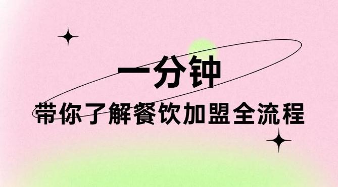 一分鐘看完，帶你了解餐飲加盟全流程！